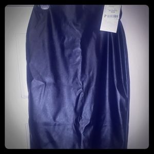 Black faux leather pencil skirt
